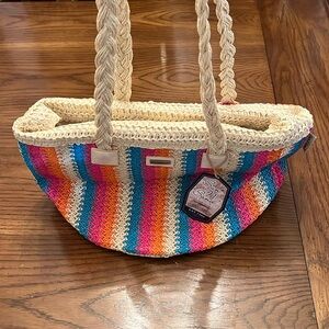 Sun N‎ Sand straw multicolored tote, NWT
